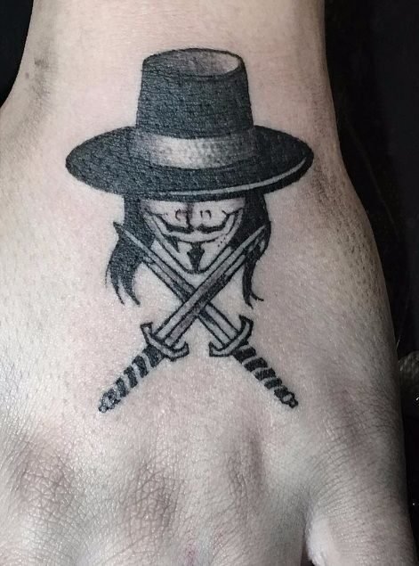 v for vendetta hand tattoo
