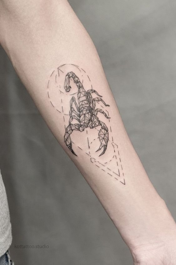Geometric Scorpion Tattoo