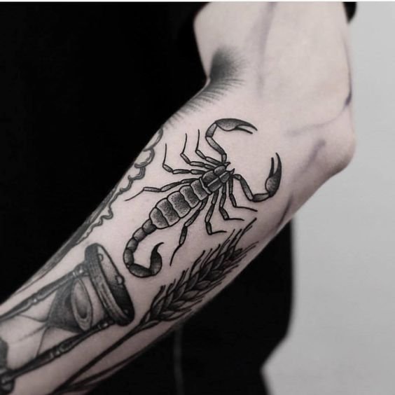 scorpion tattoo forearm