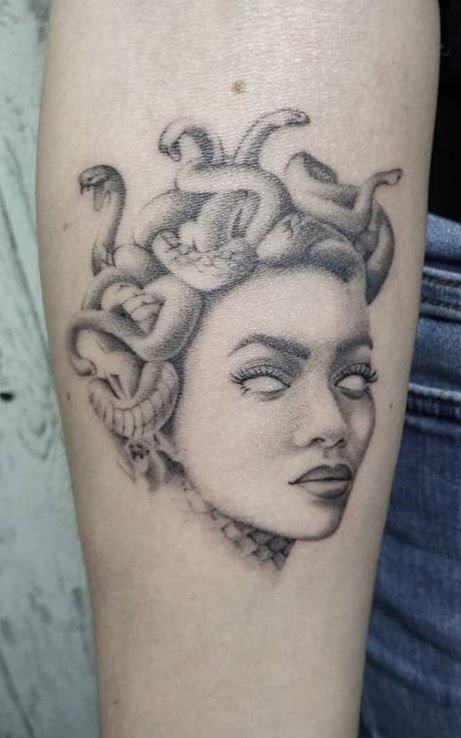 black medusa tattoo