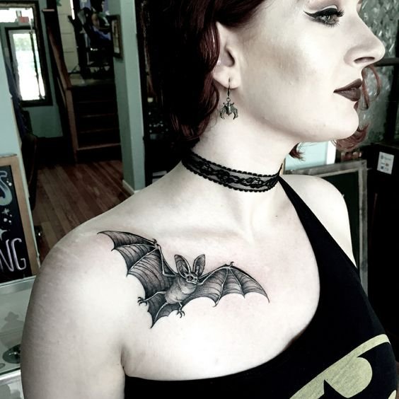 flying bat tattoos