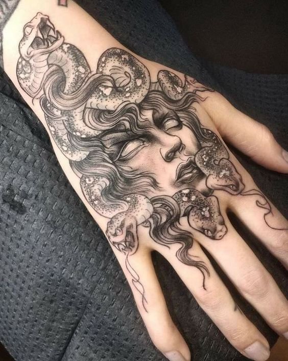 medusa hand tattoo